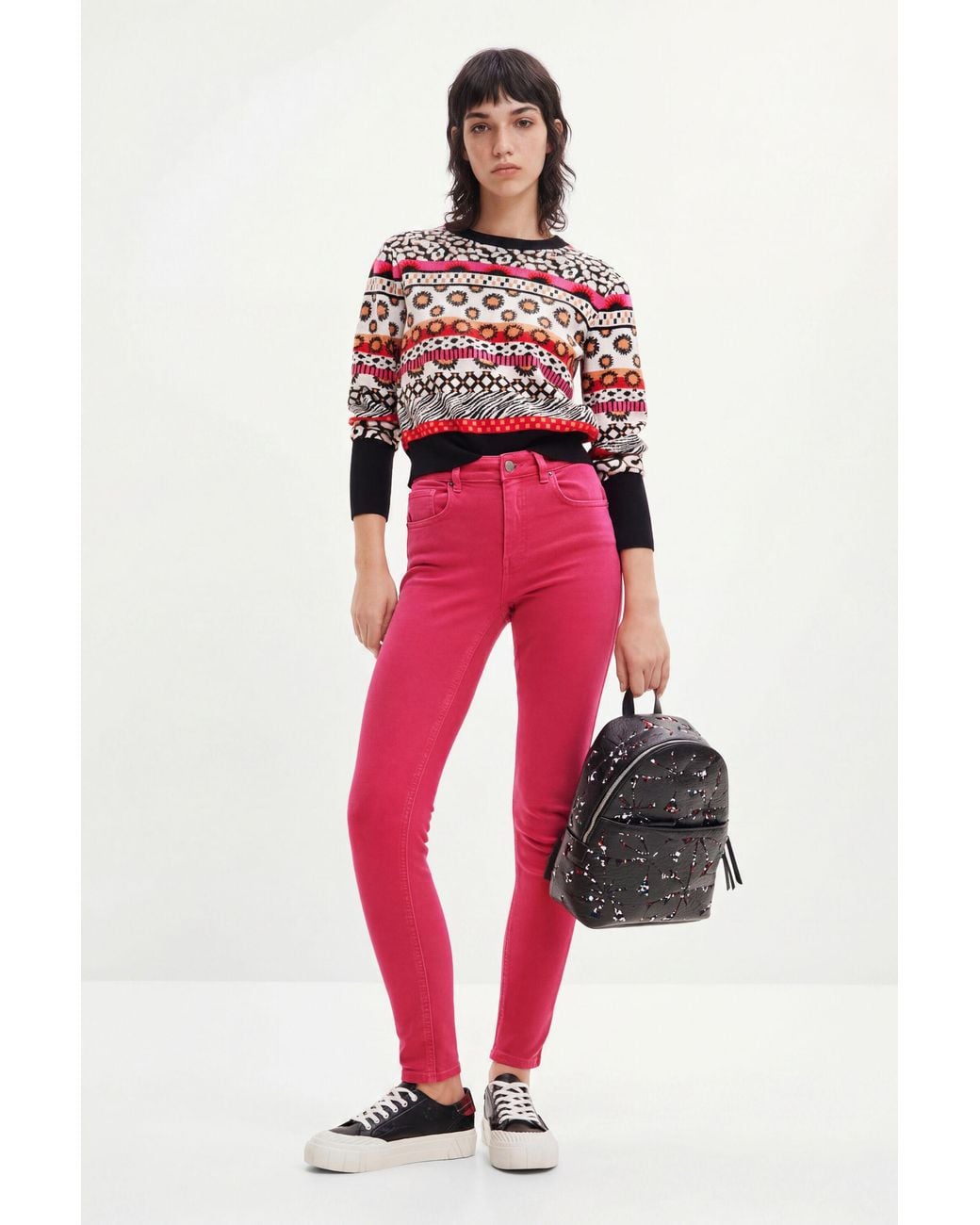 Desigual Red Push-Up Skinny Jeans, Cotton
