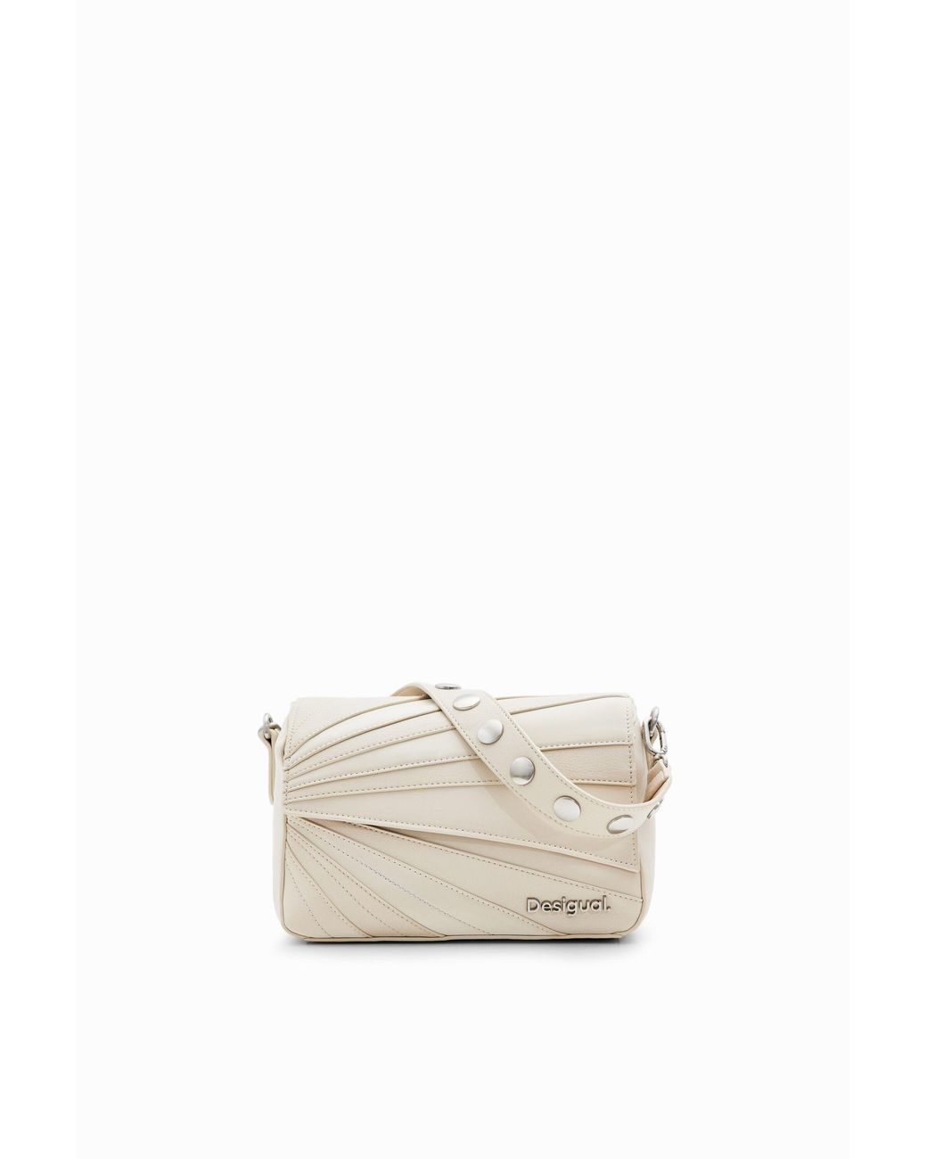 Desigual White S Patchwork Textures Bag, Polyurethane
