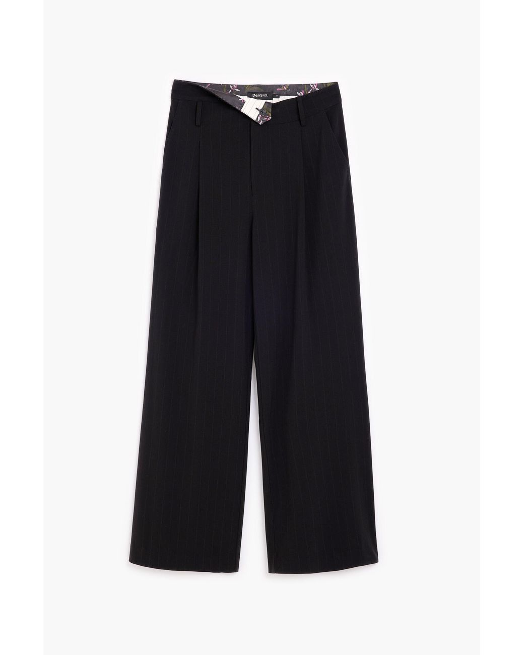 Desigual Blue Turn-Up Waist Trousers