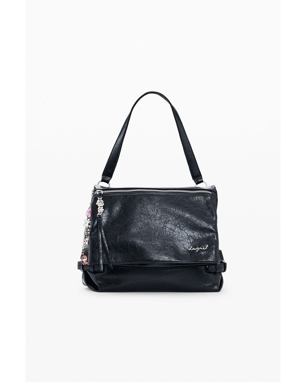 Desigual Black Medium Faux Leather Backpack, Polyurethane
