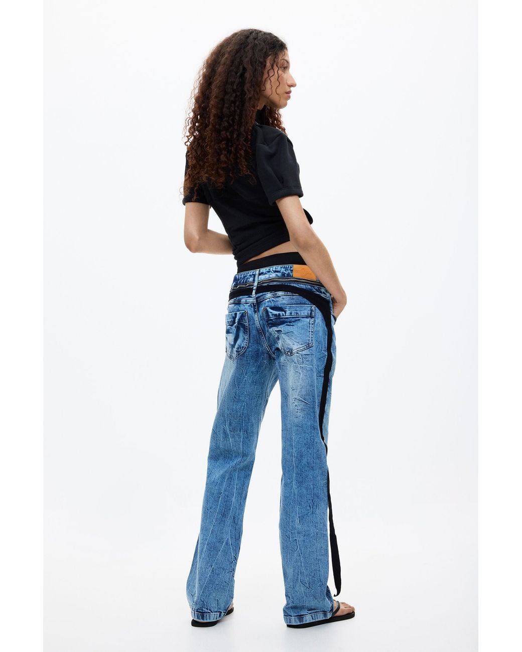 Desigual Blue Regular Ottolinger Denim Trousers, Cotton