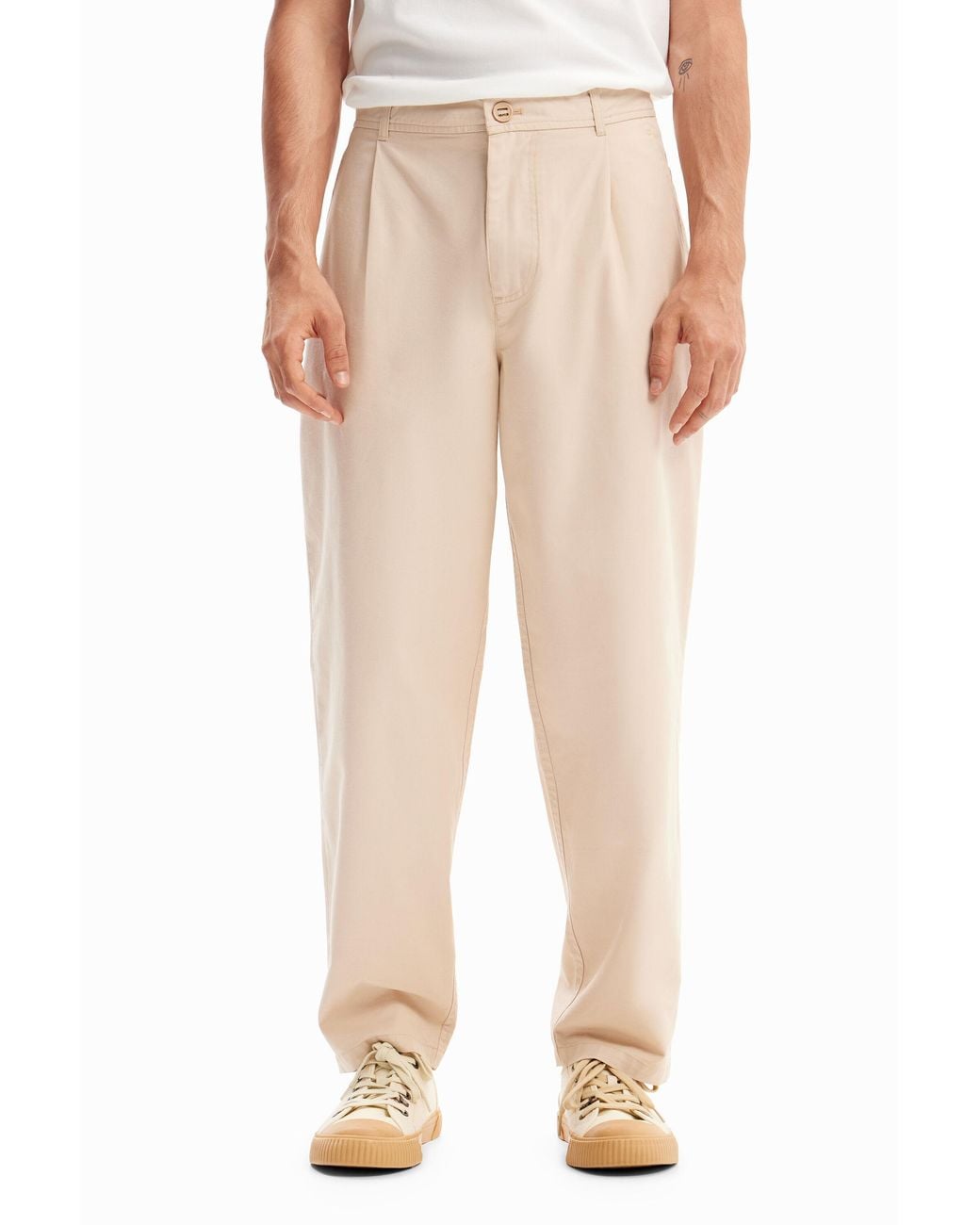 Desigual Natural Tapered Chino Trousers for men