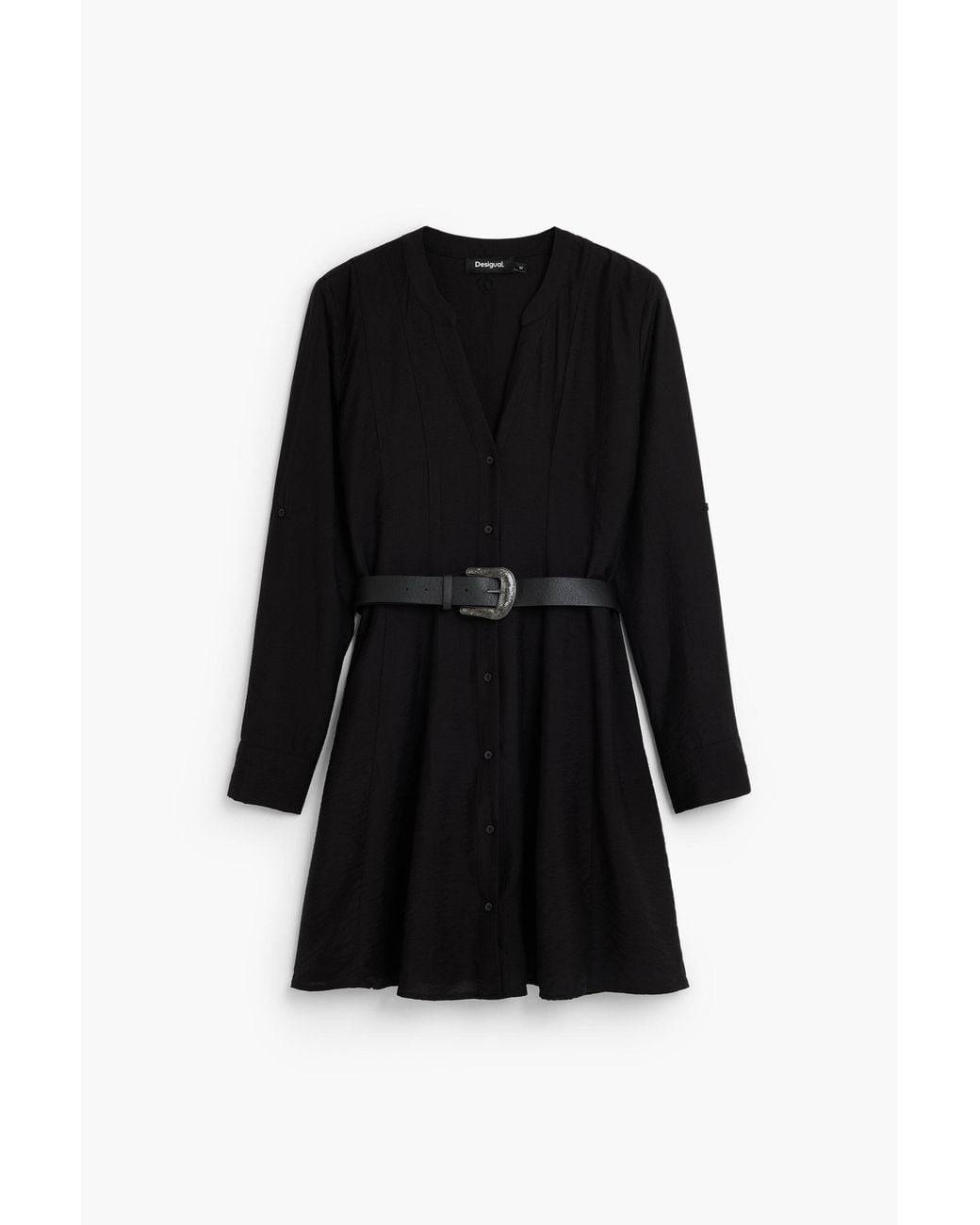 Desigual Black Shirt Dress With Belt