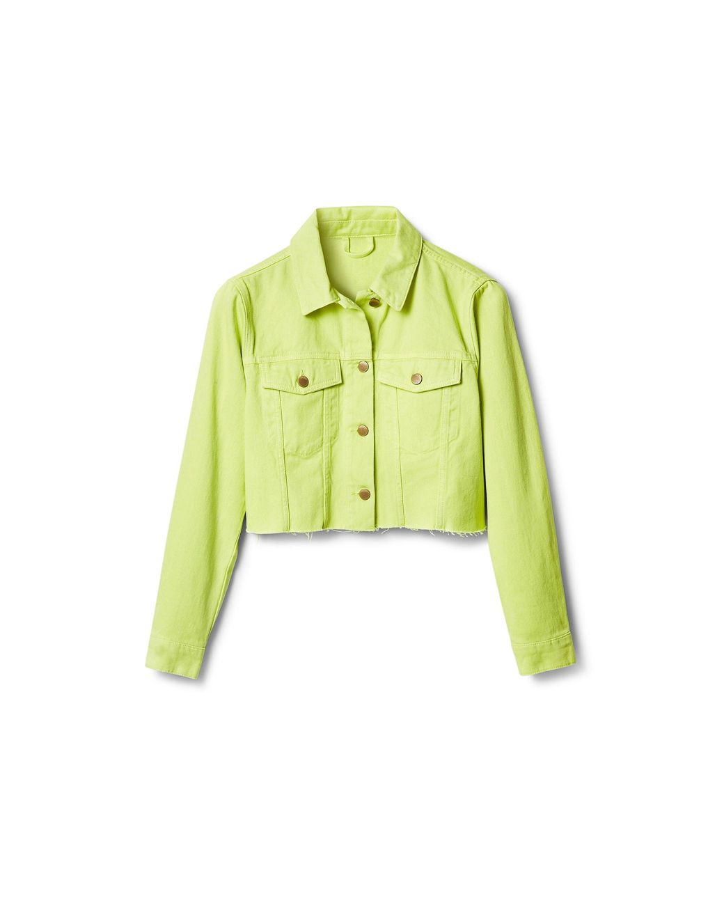 Desigual Yellow Straight Cropped Denim Jacket, Cotton