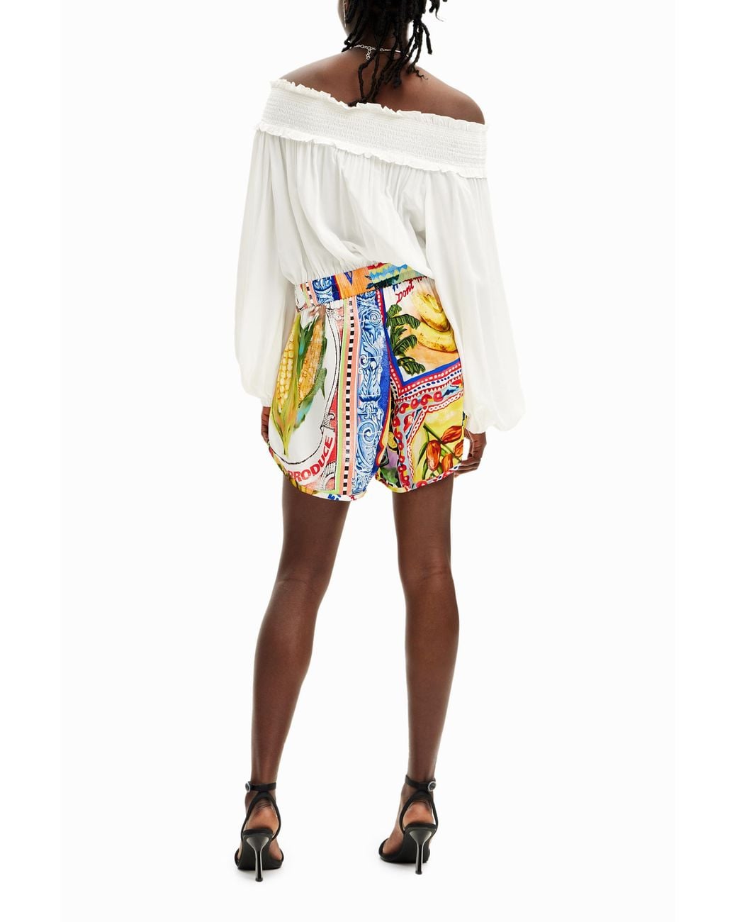 Desigual White Stella Jean Tutti Frutti Romper, Viscose