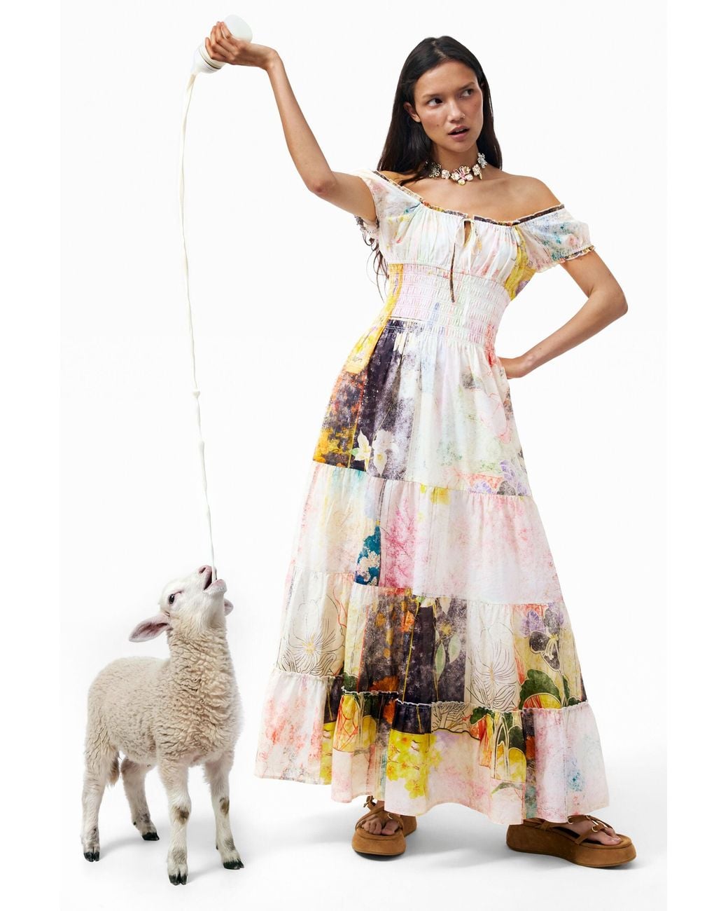 Desigual Multicolor Short Sleeve Dress 100% Cotton, Cotton