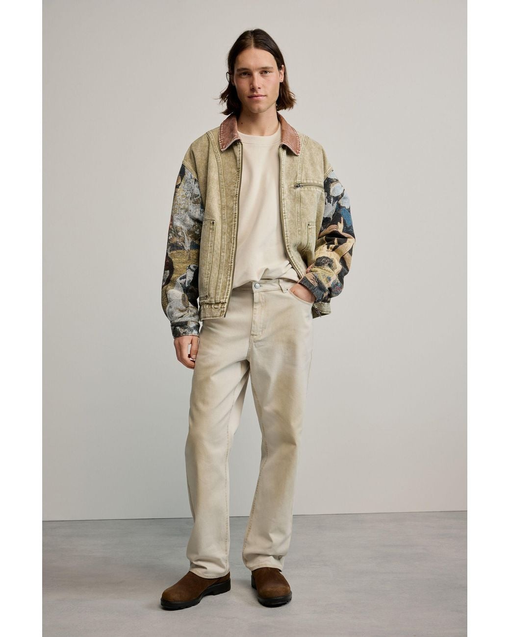 Desigual Natural Printed Jacquard Jacket, Cotton for men