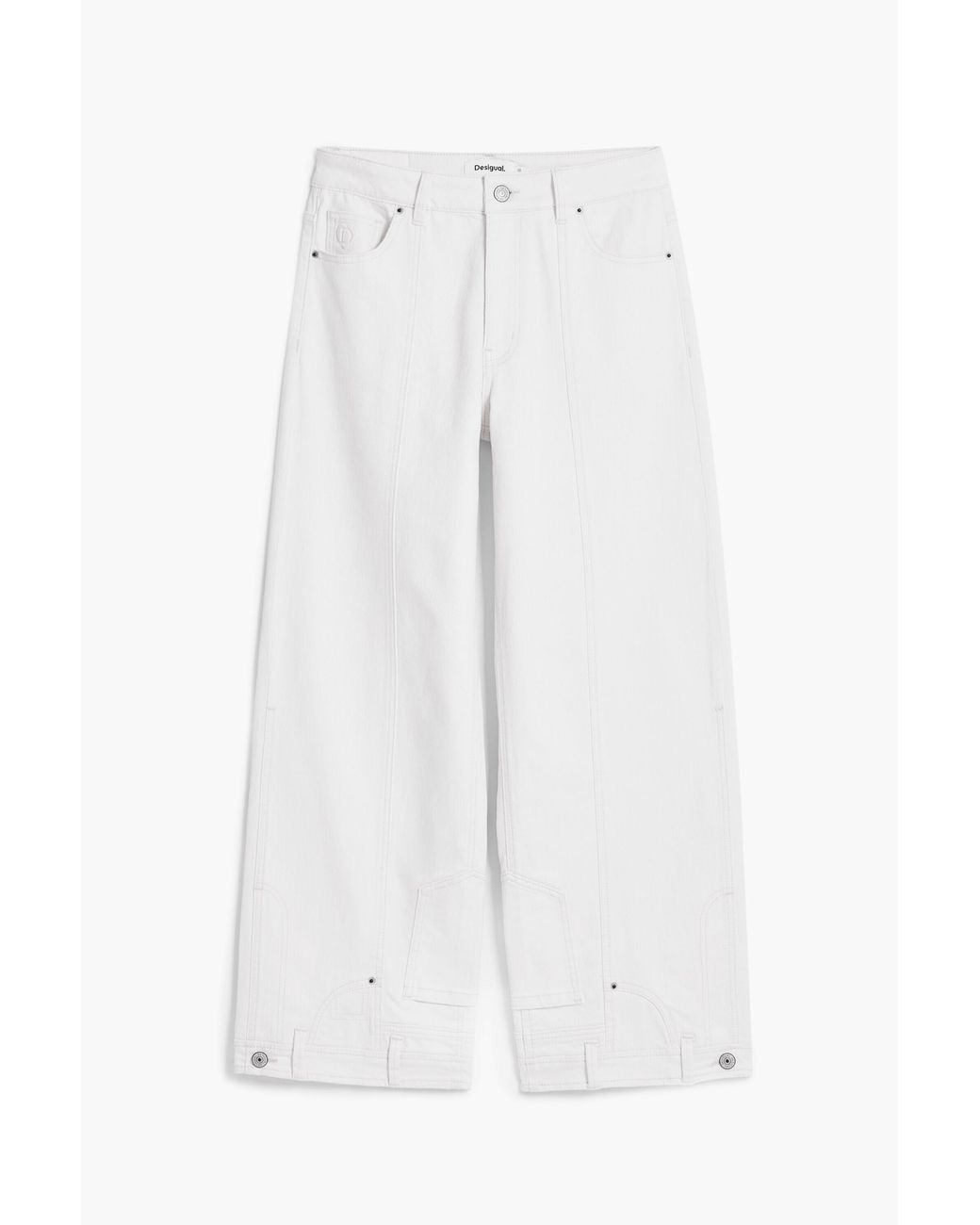 Desigual Red Straight Jeans With Pockets, Cotton