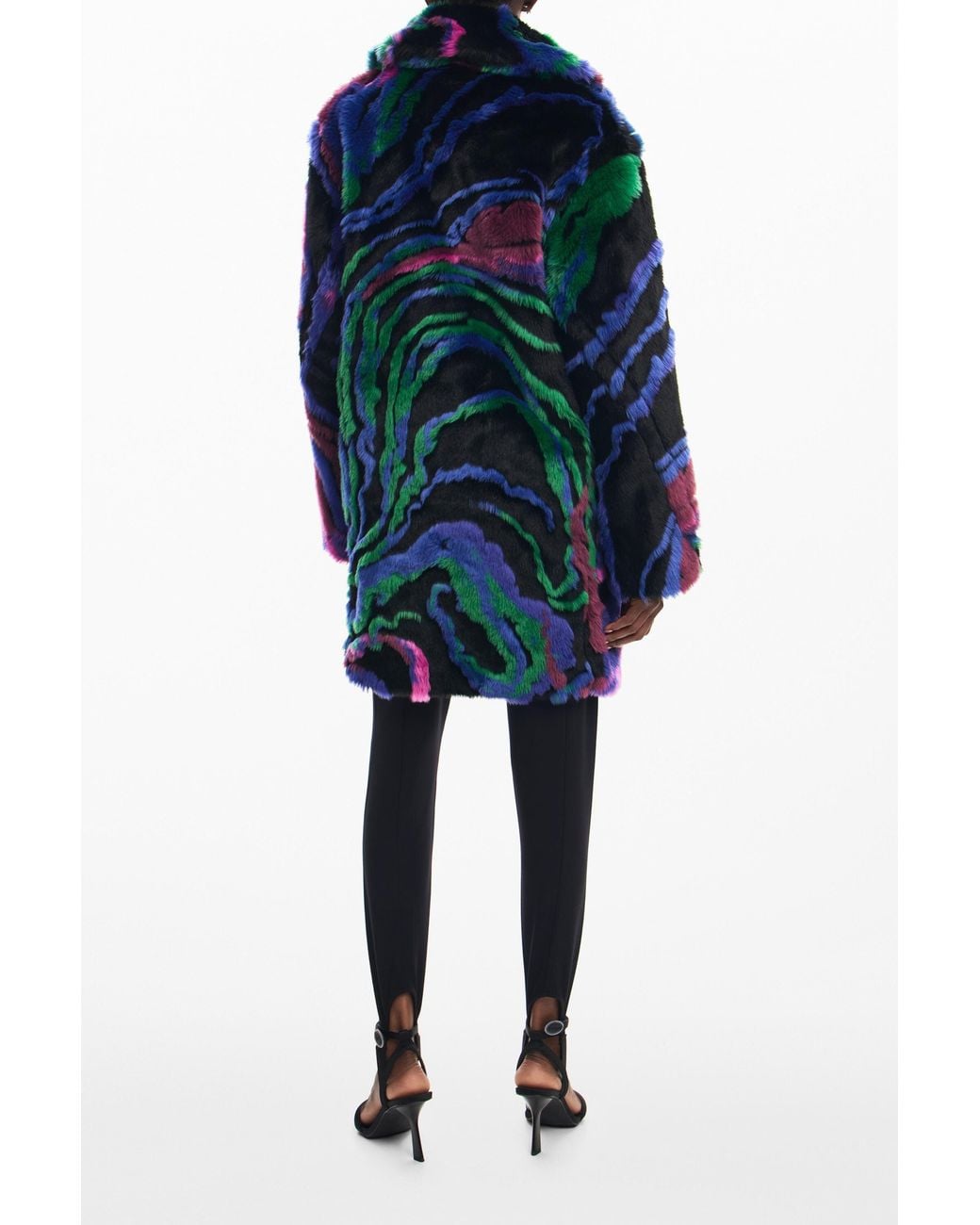 Desigual Blue Fur Coat