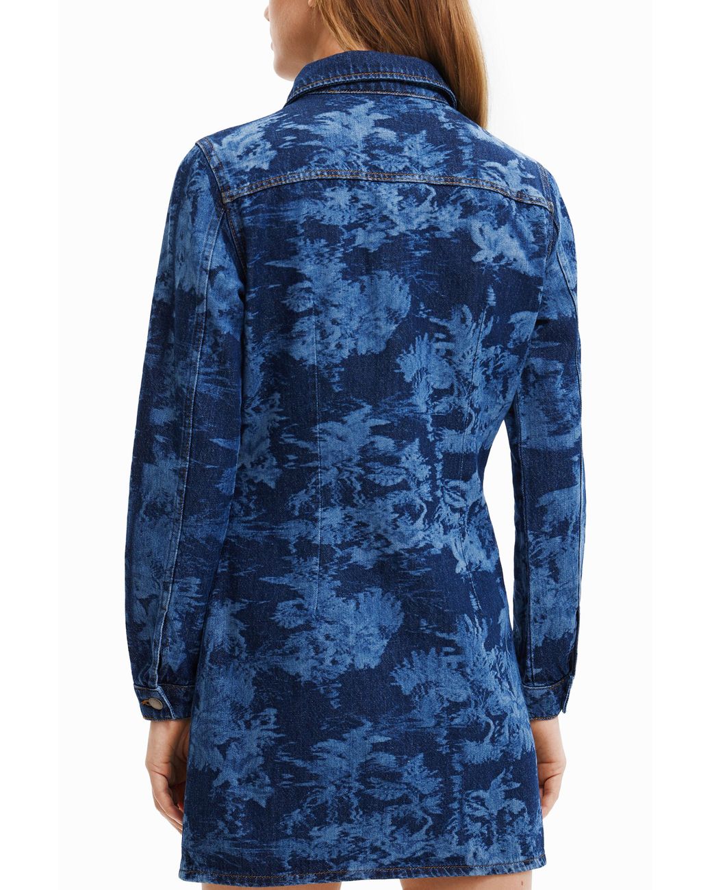 Desigual Blue Short Tropical Denim Dress, Cotton