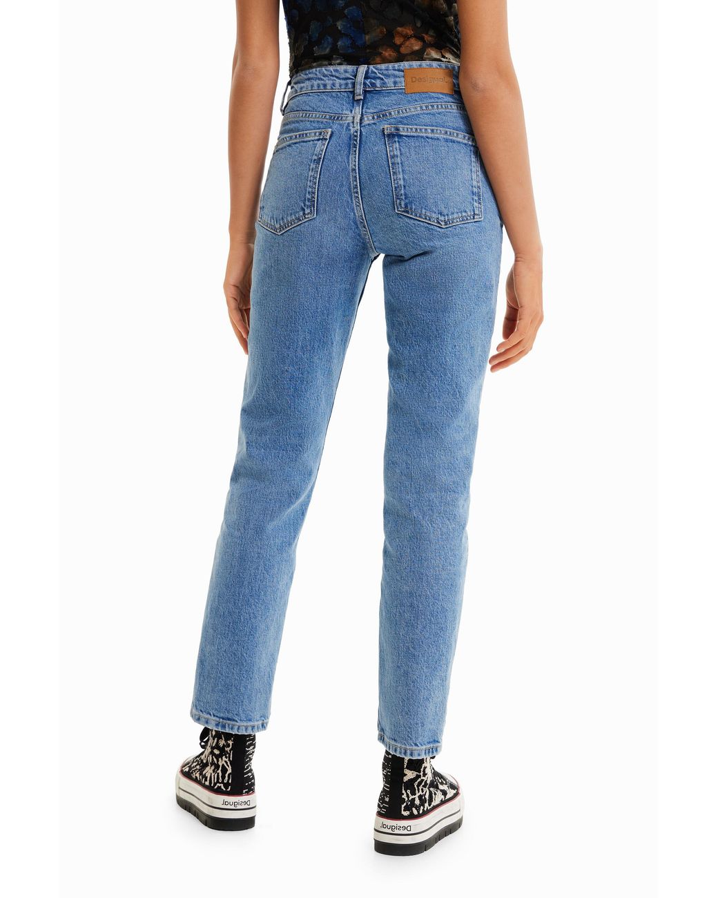 Desigual Blue Straight Jeans, Cotton