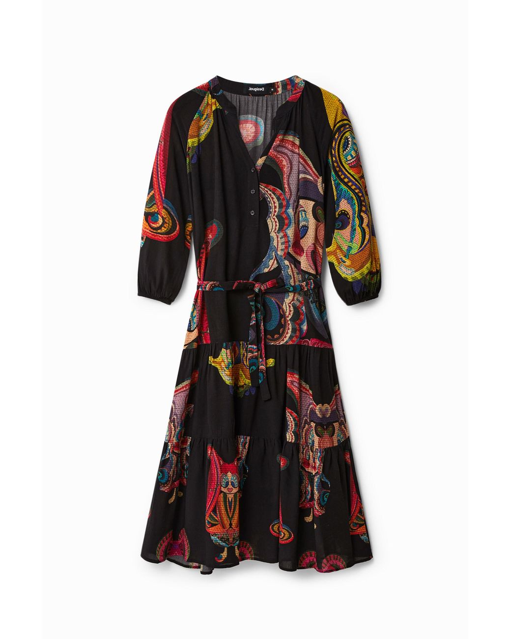 Desigual Black Christian Lacroix Long Dress, Viscose