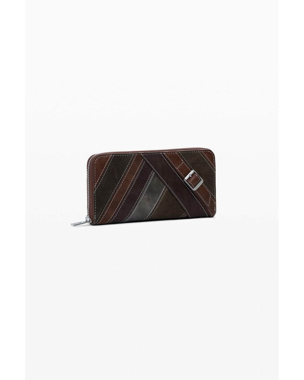Desigual Black Large Wallet With Decorative Straps, Polyurethane