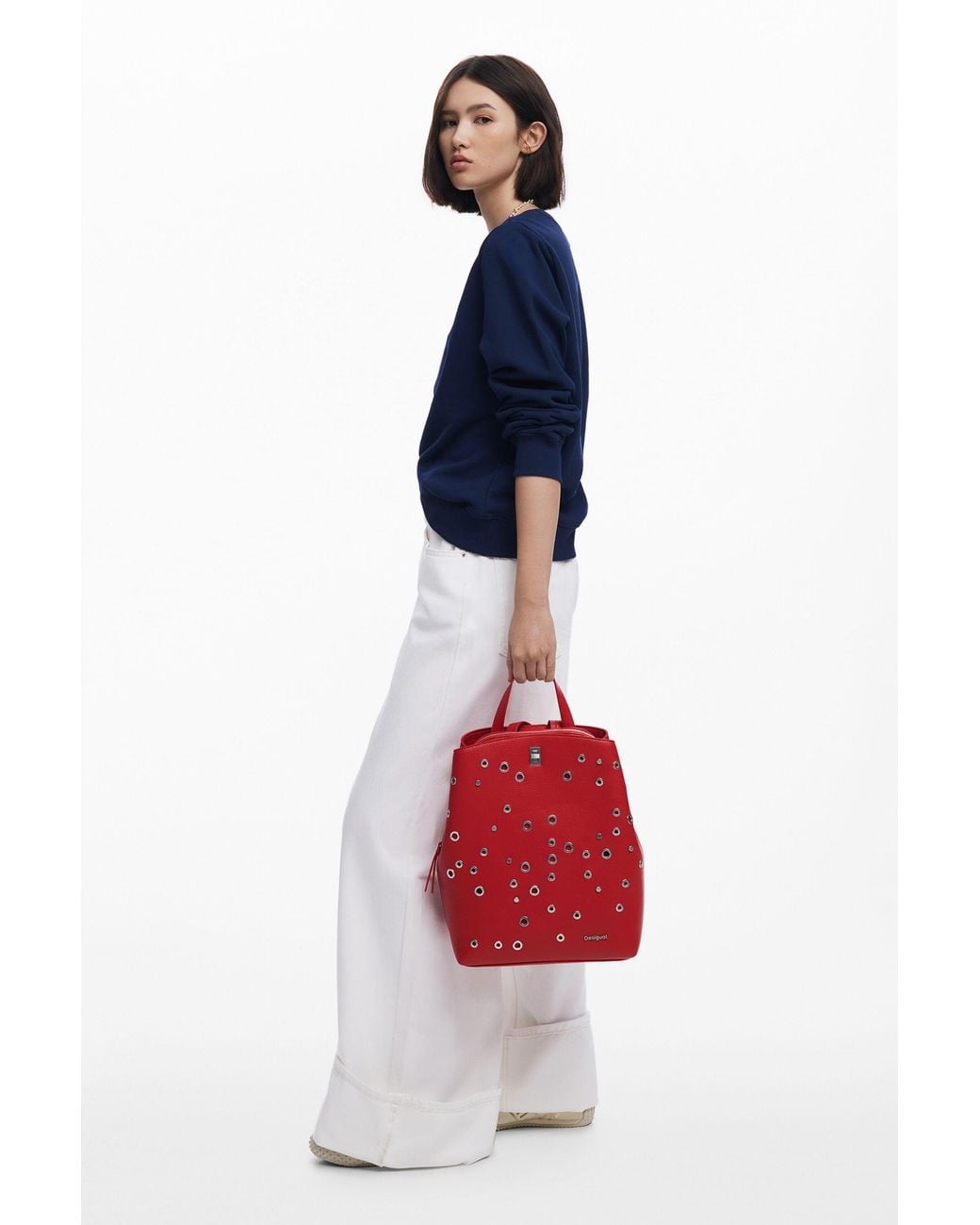 Desigual Red Medium Studded Backpack