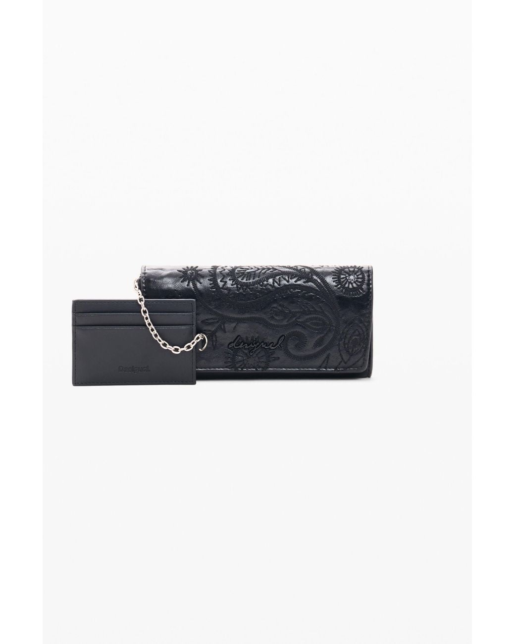 Desigual Black Large Long Wallet, Polyurethane