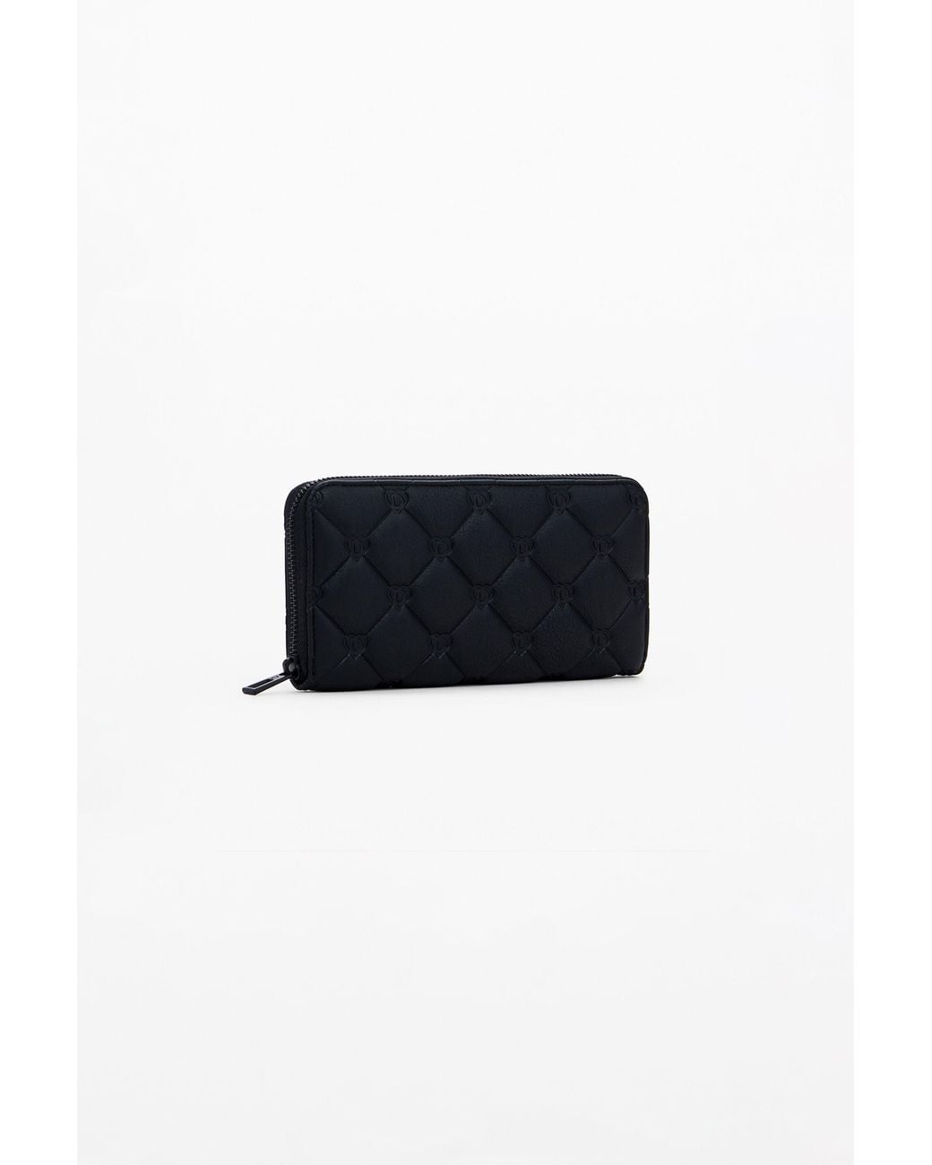 Desigual Black Quilted Logo Wallet, Polyurethane