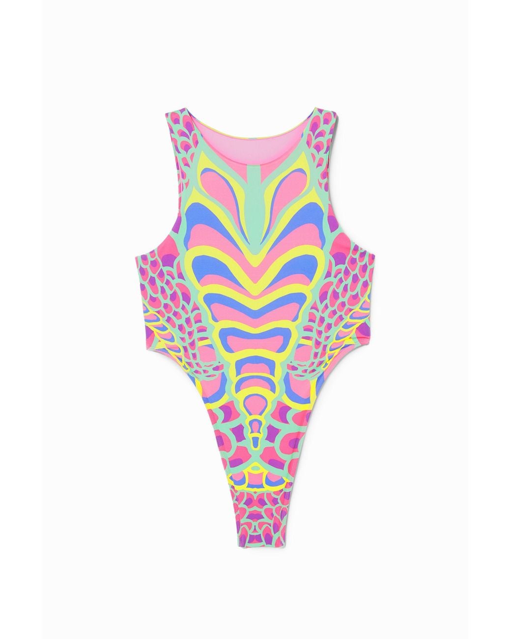 Desigual White Bodysuit High Cut, Polyester