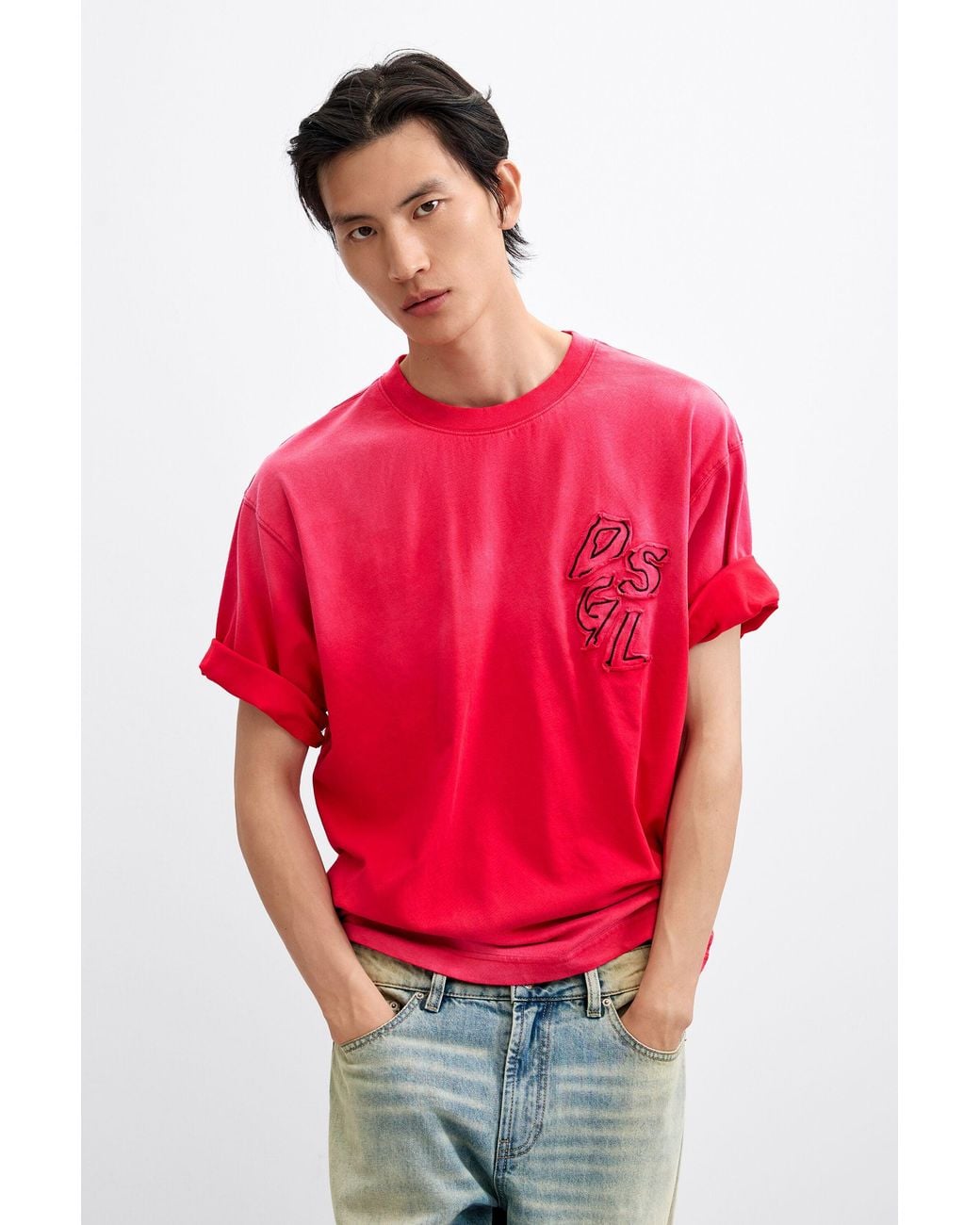 Desigual Embroidered Mickey T-Shirt, Cotton for men