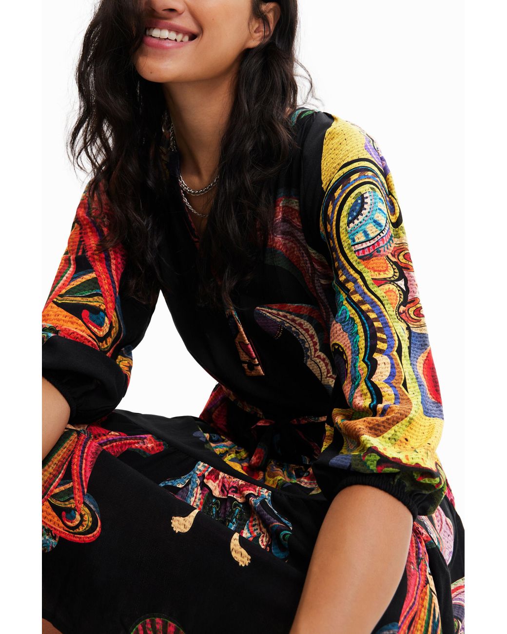 Desigual Black Christian Lacroix Long Dress, Viscose