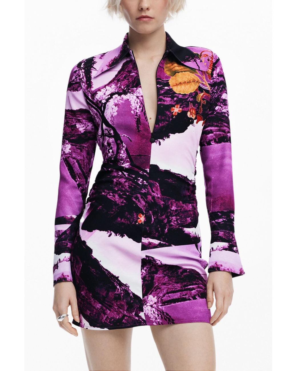 Desigual Red Dress Designed By Mr. Christian Lacroix, Polyester
