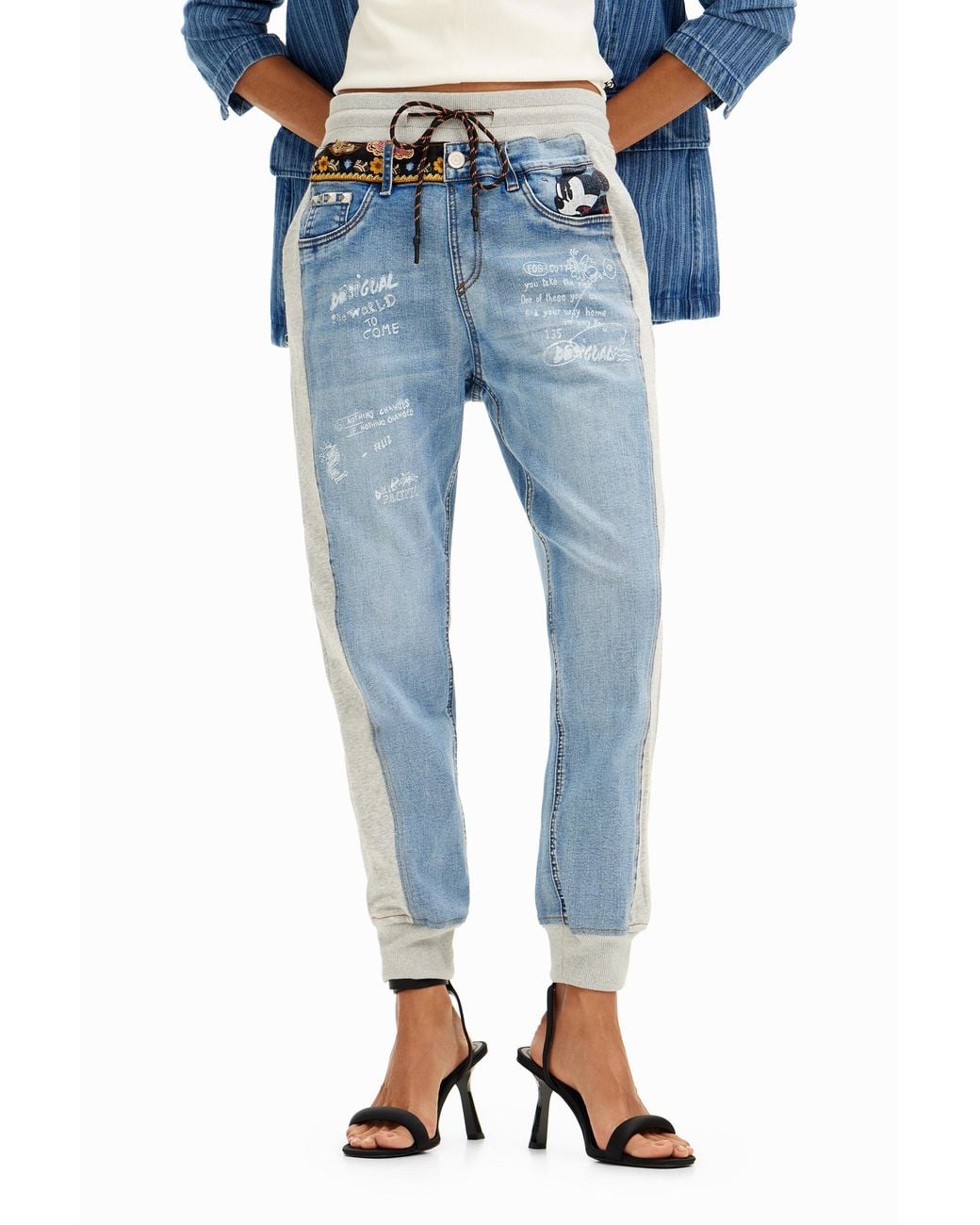 Desigual Blue Disney's Mickey Mouse Jogger Jeans