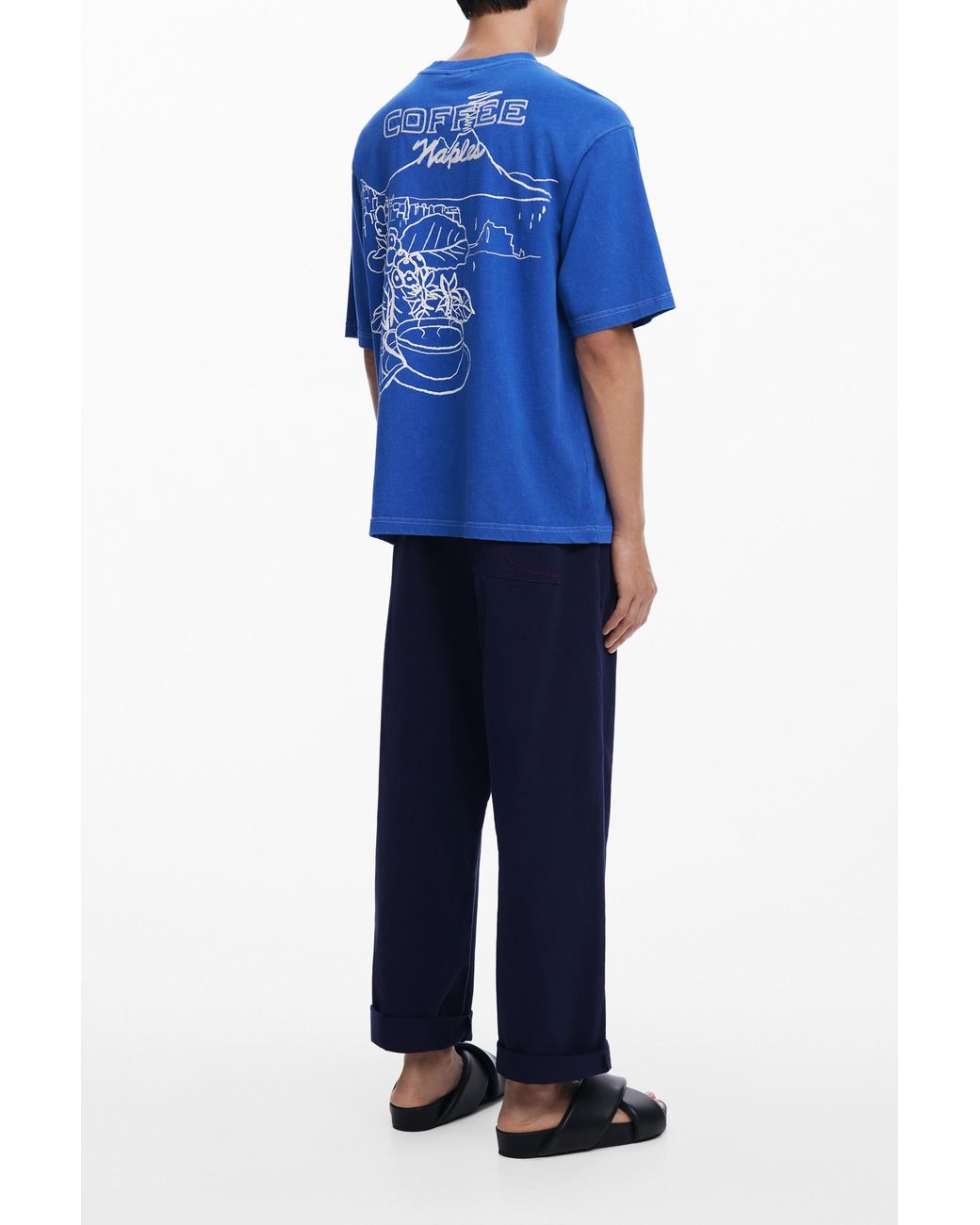 Desigual Blue Naples T-Shirt, Cotton for men