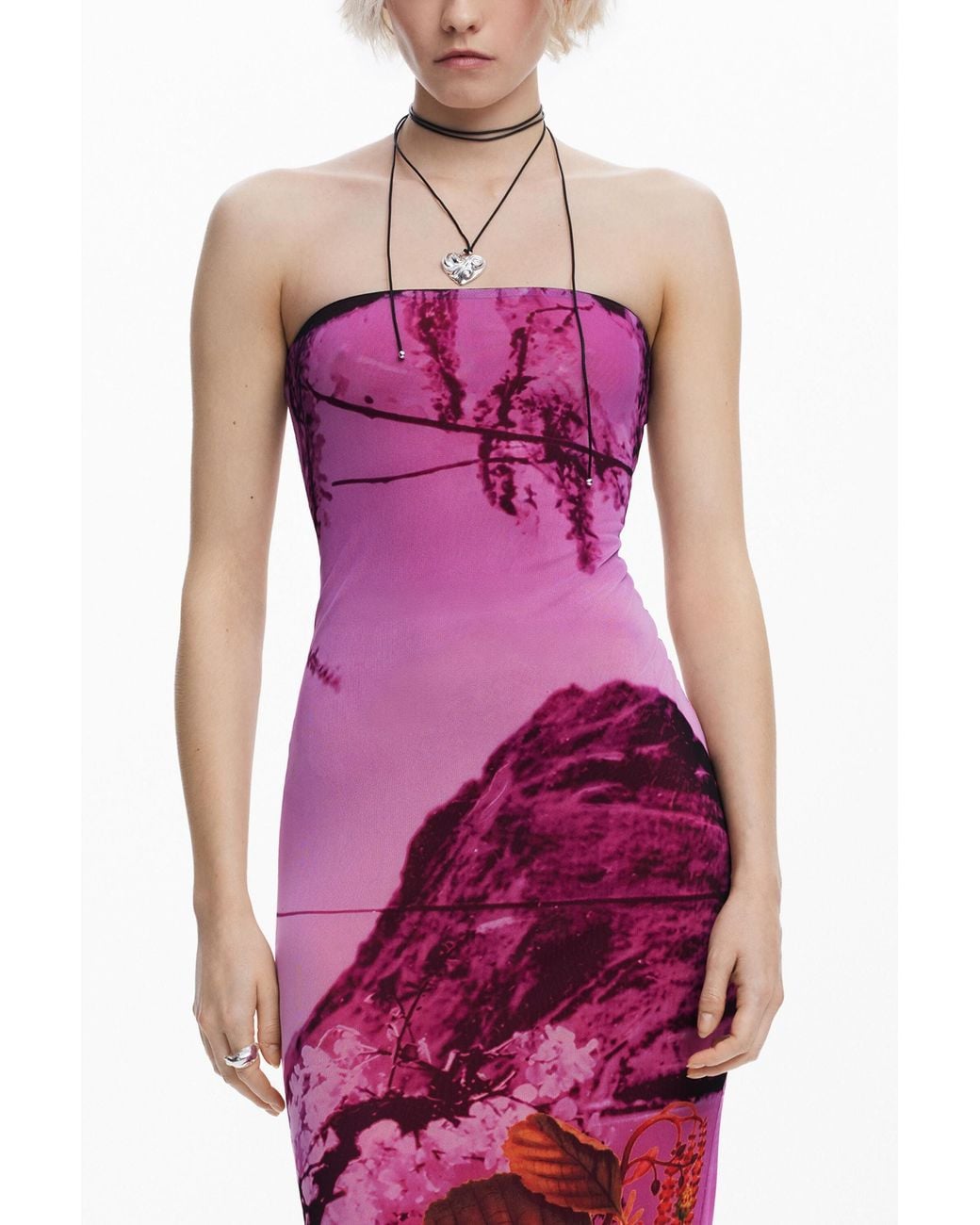 Desigual Red Dress Designed By Mr. Christian Lacroix, Polyester