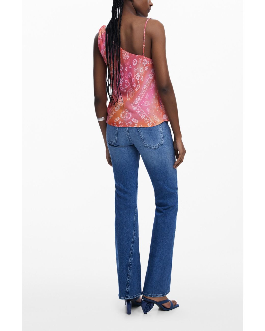 Desigual Flared Jeans With Twisted Seam, Cotton