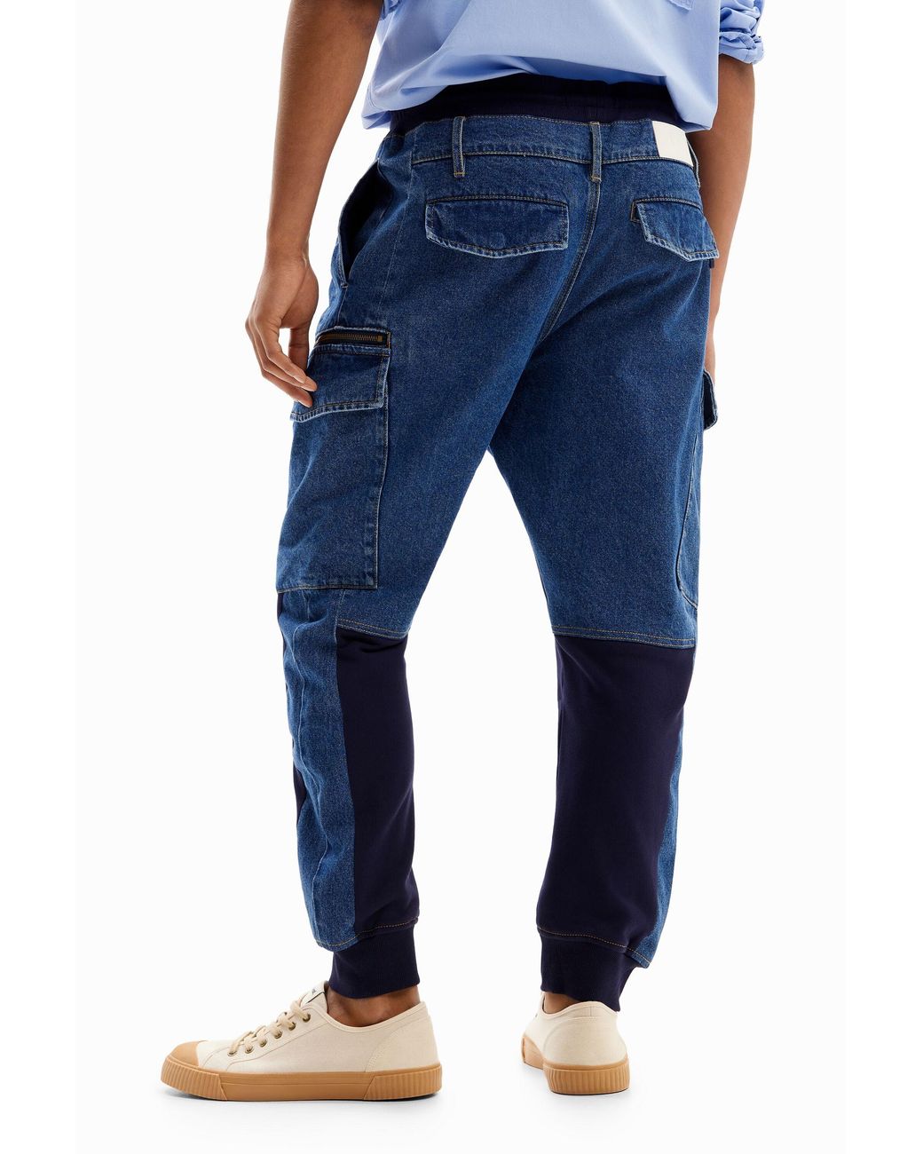 Desigual Blue Hybrid Jogger Jeans, Cotton for men