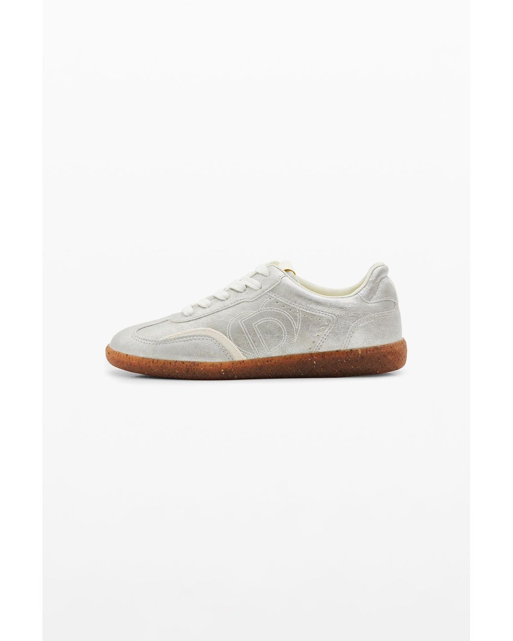 Desigual White Retro Metallic Sneakers, Polyurethane