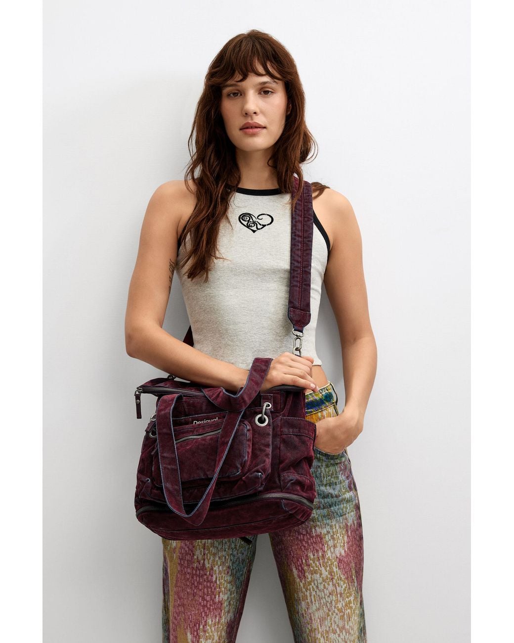 Desigual Purple Large Multi-Position Backpack