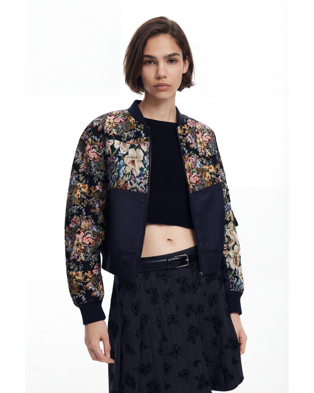 Desigual Blue Printed Bomber Jacket