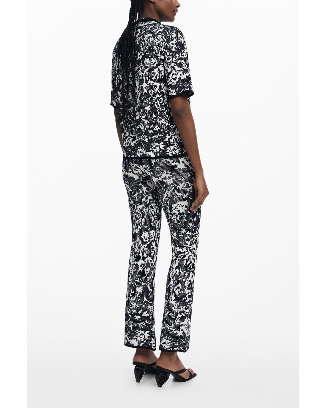 Desigual White Fluid Long Bandana Pants