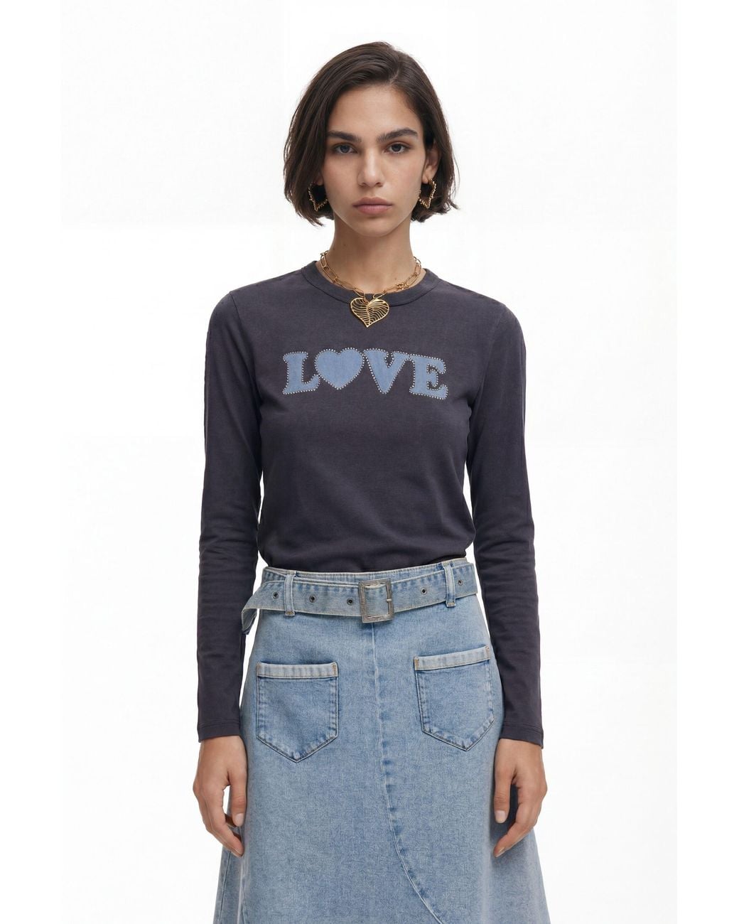 Desigual Blue Love T-Shirt, Cotton