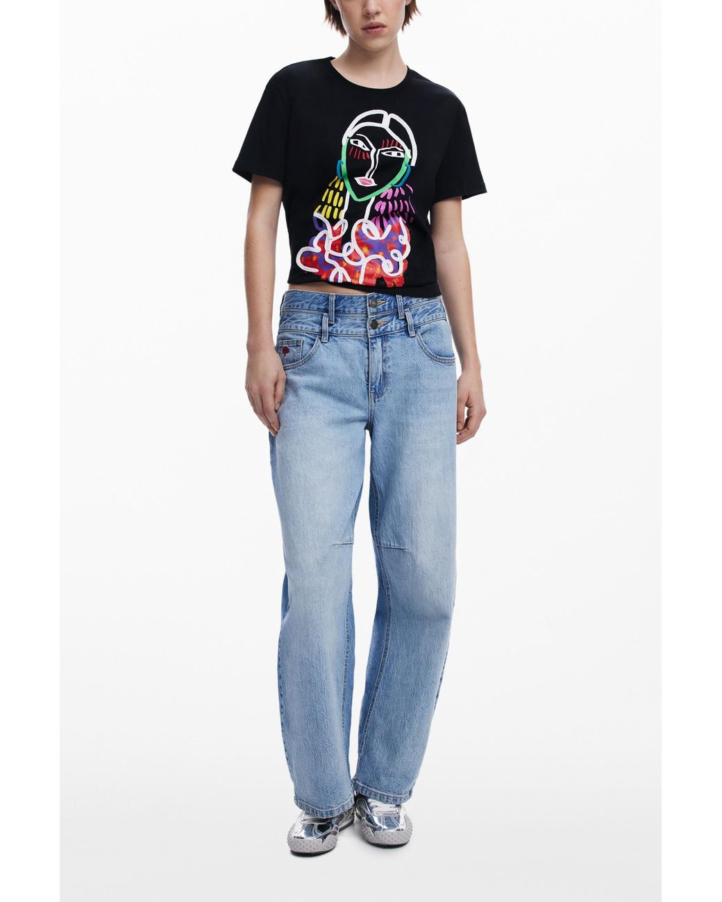 Desigual Blue Arty Print T-Shirt, Cotton