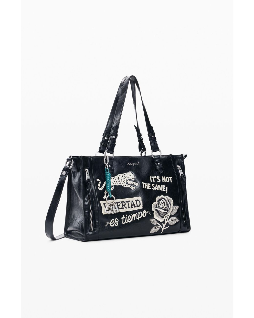 Desigual Black Medium Bag, Polyurethane