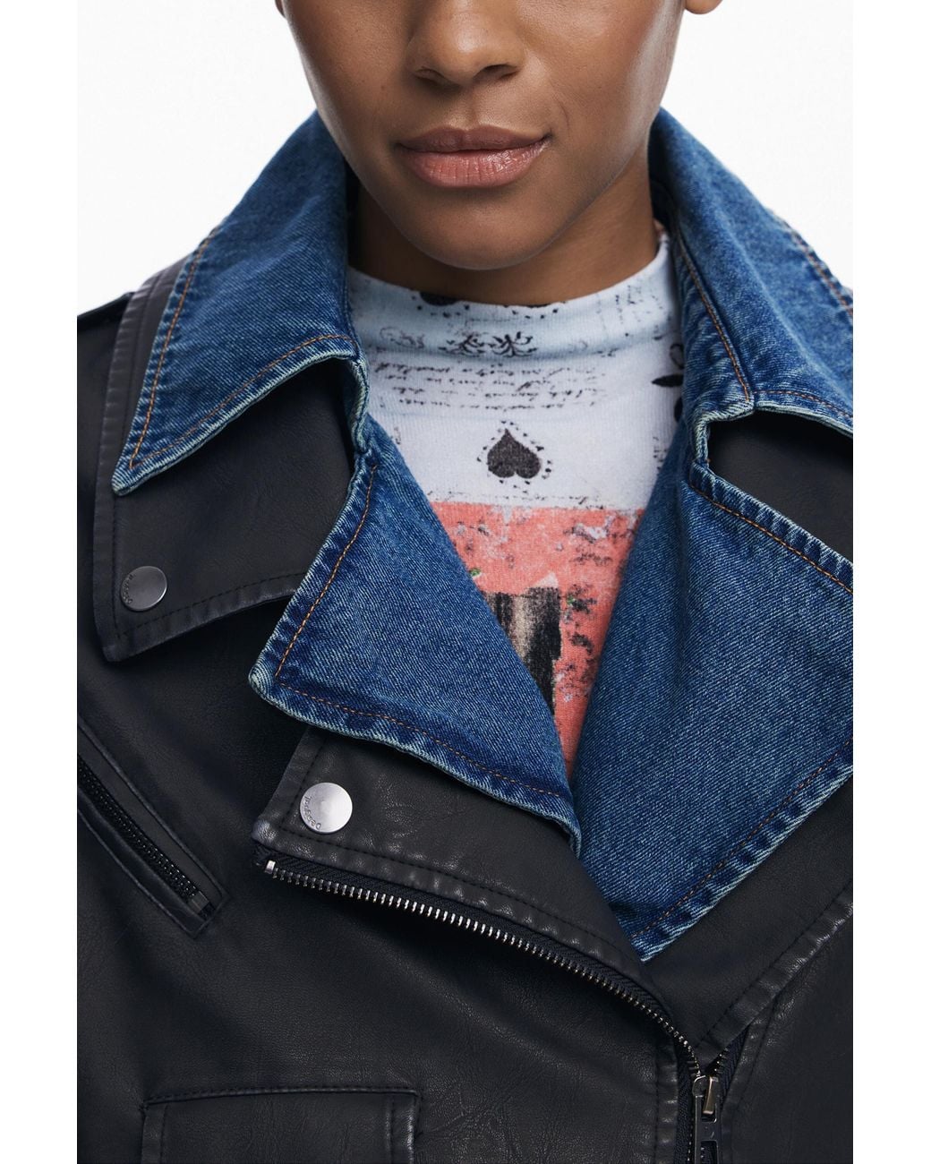 Desigual Blue Detachable Denim Trench Coat, Polyurethane