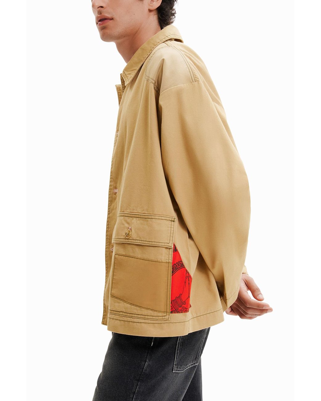 Desigual Natural Patchwork Worker Jacket, Cotton for men