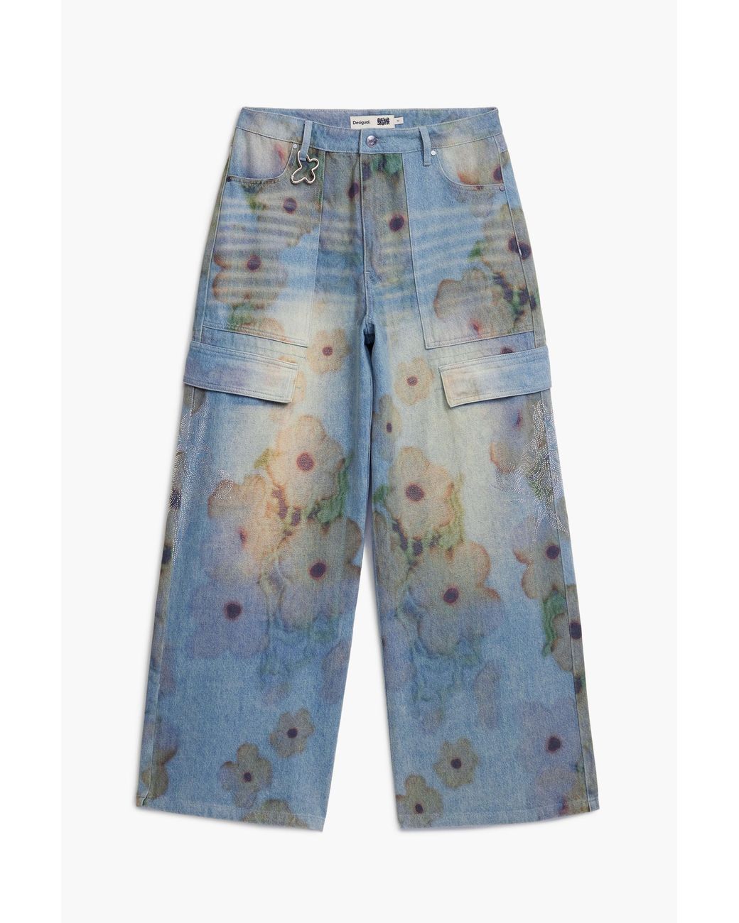 Desigual Jeans Wide Leg Collina Strada, Cotton in Blue | Lyst