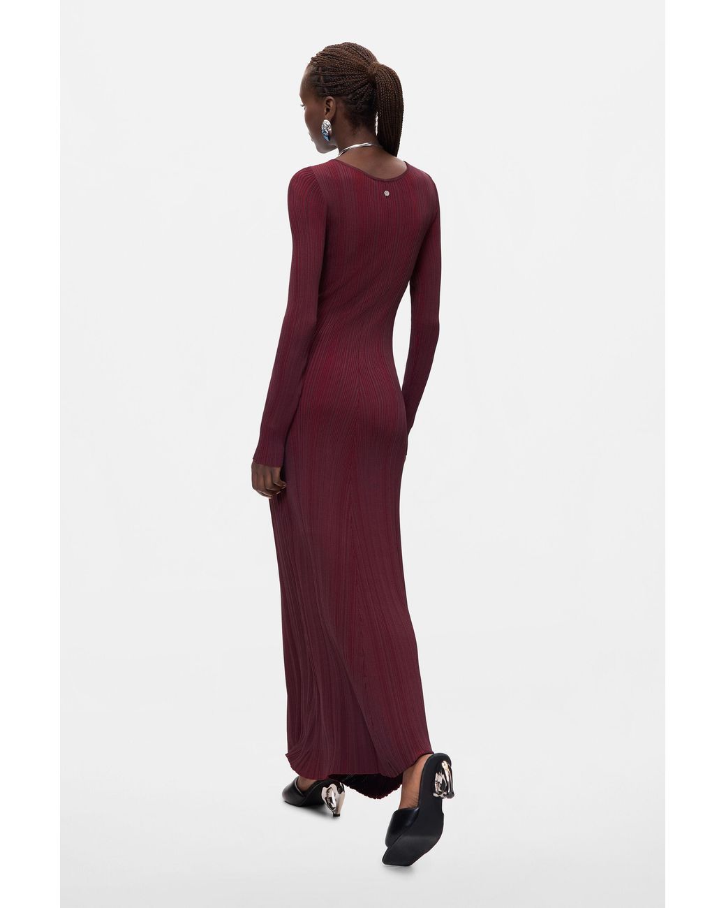 Desigual Purple Long-Sleeved Knit Dress