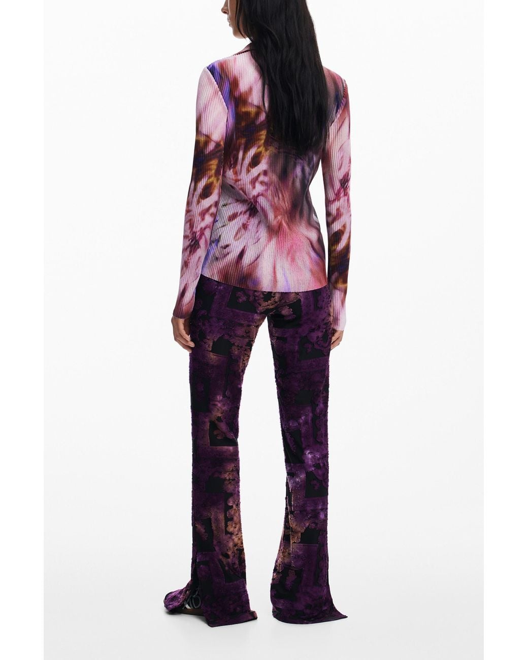 Desigual Red Tie-Dye Print Shirt, Polyester