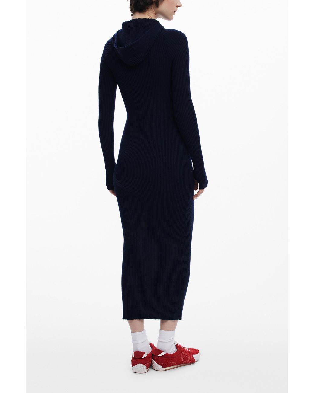 Desigual Blue Fitted Dress With Hood