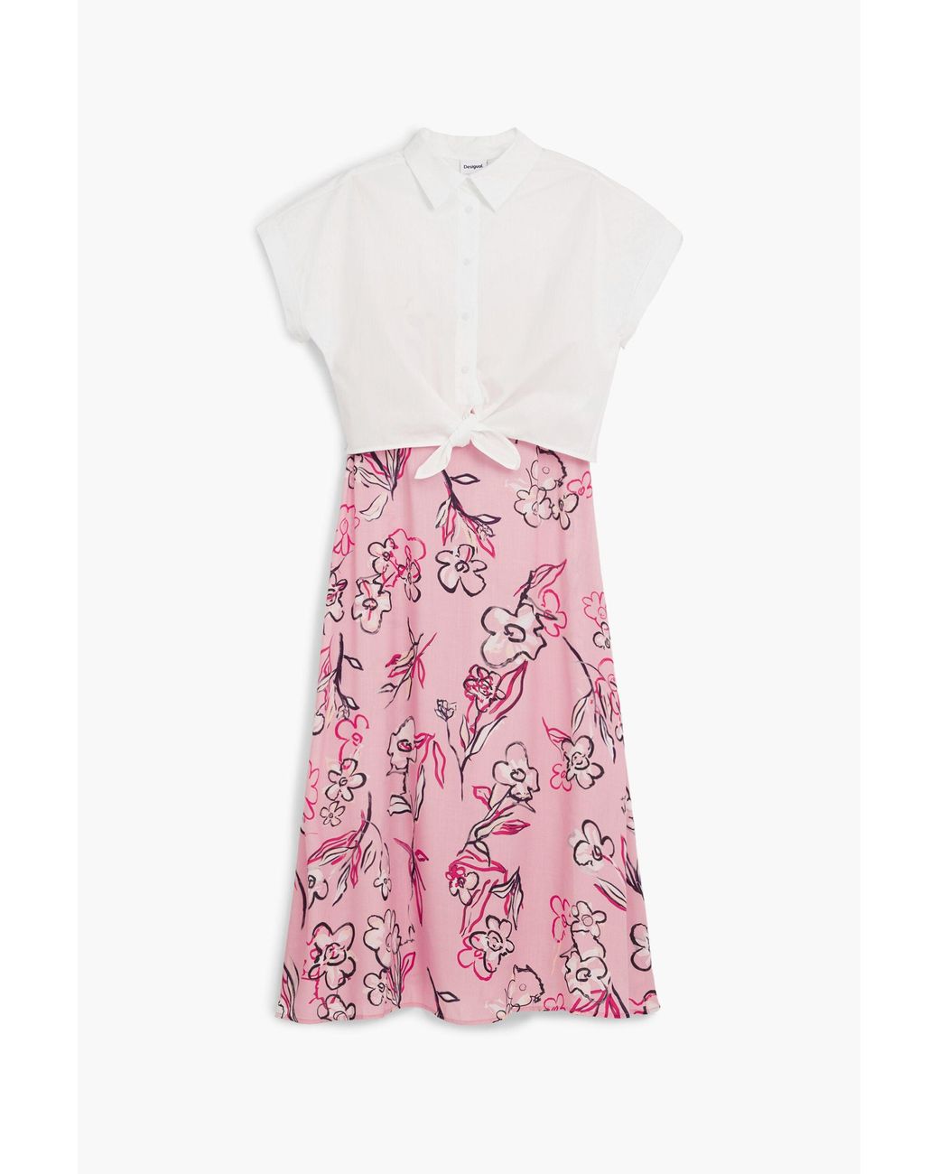 Desigual Pink 2-In-1 Dress, Cotton