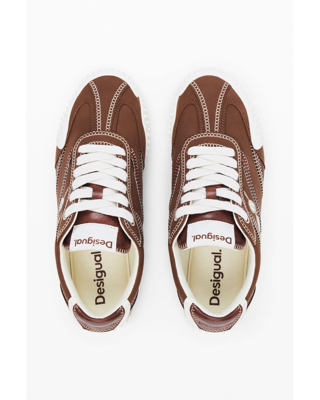 Desigual Brown Mirror Sneakers, Polyurethane