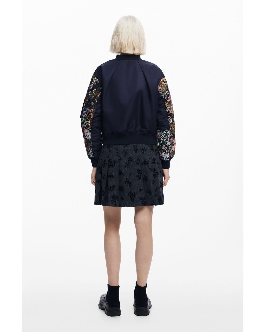 Desigual Blue Printed Bomber Jacket