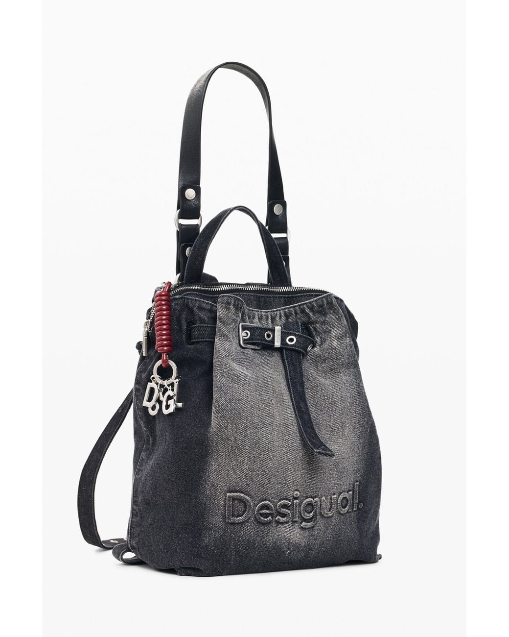Desigual Black Medium Denim Backpack