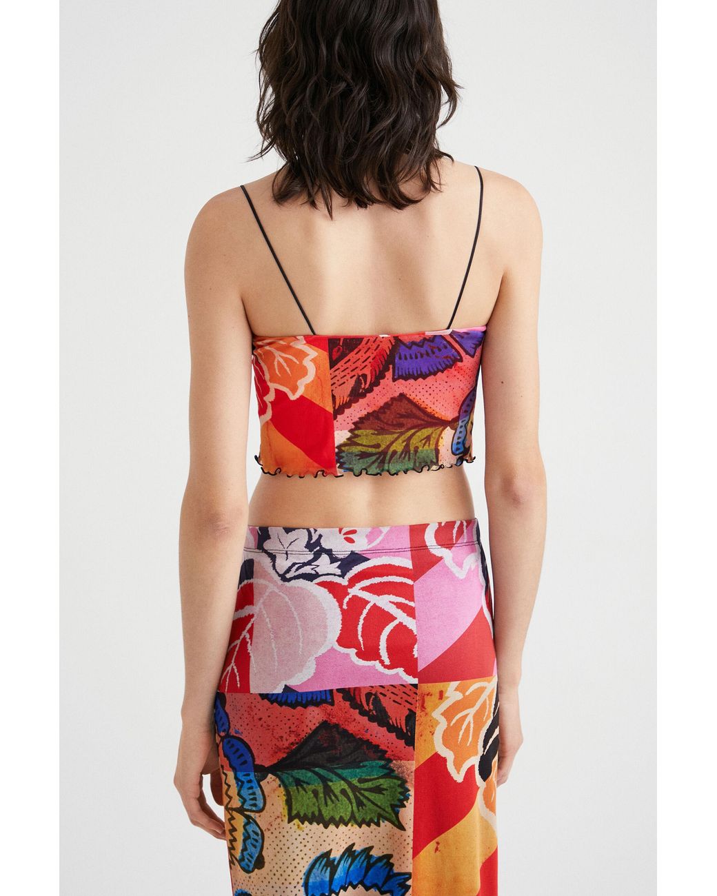 Desigual Red M. Christian Lacroix Crop Top, Polyester