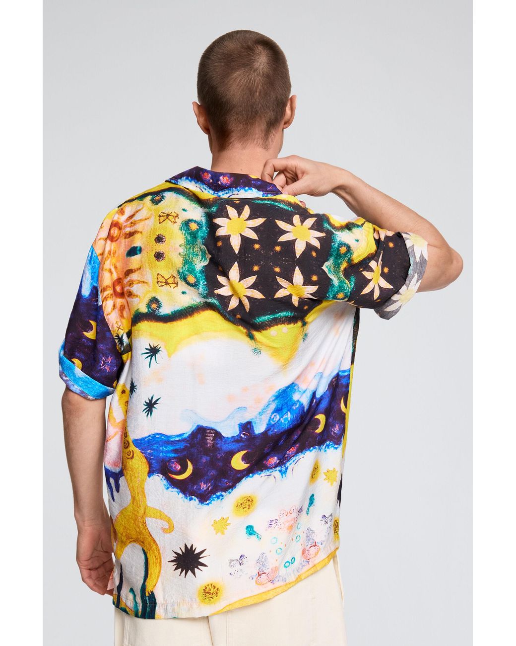 Desigual Blue Cosmos Printed Shirt, Cotton for men
