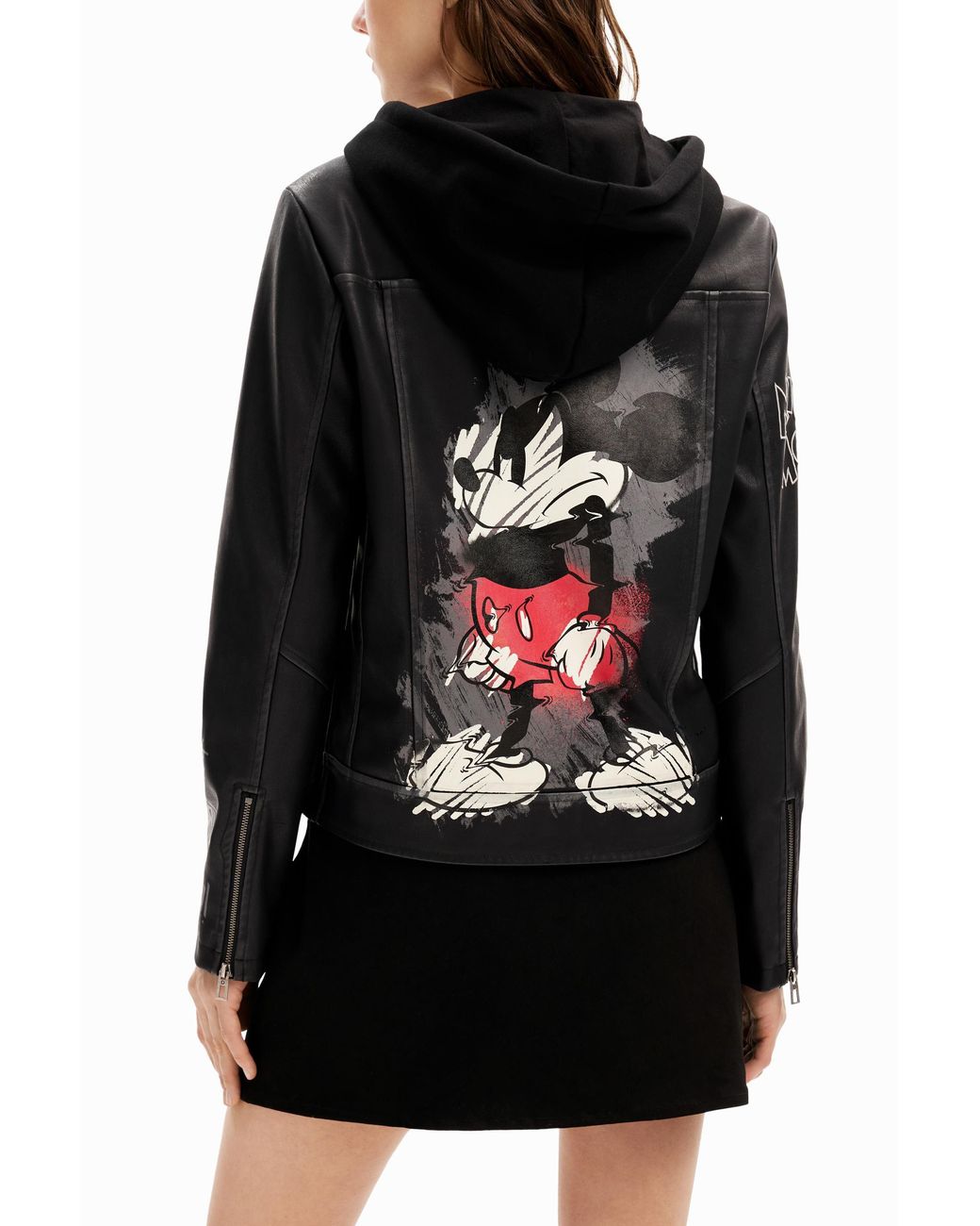 Desigual Black Contrast Mickey Mouse Jacket