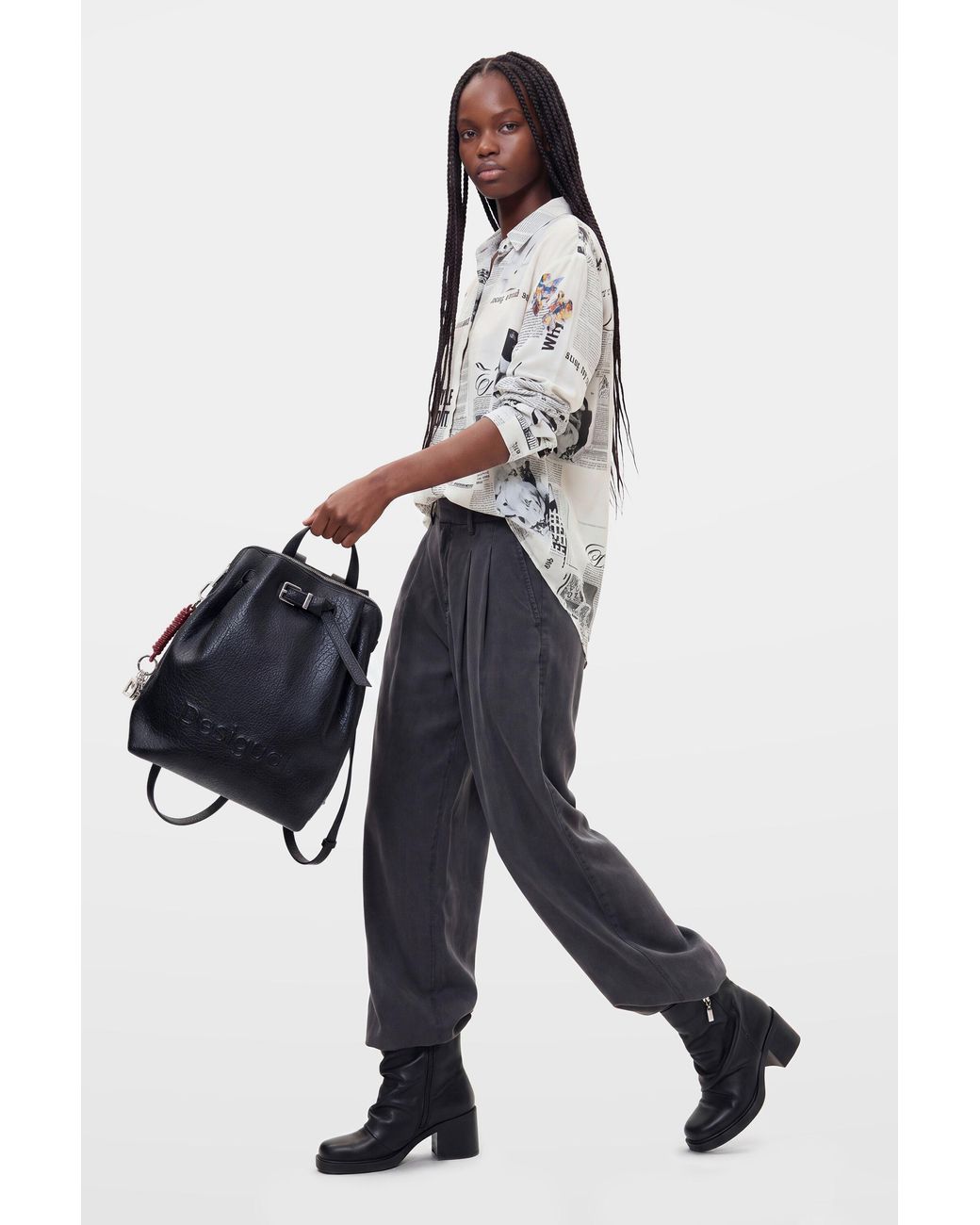 Desigual Black Medium Backpack, Polyurethane